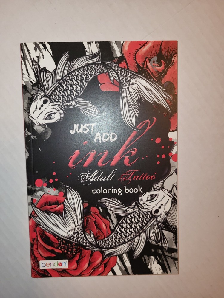 Bendon Just Add Ink Adult Tattoo Coloring Book