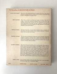 Architecture As Space by Bruno Zevi 1974 Softcover Book