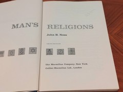 Man’s Religions John B. Noss HC Third Edition 1963 The Macmillan Company