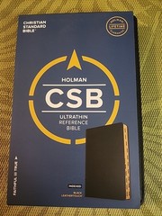 CSB Ultrathin Reference Bible, Black Leather Touch, Indexed