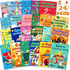 24Pack Coloring Books for Kids Ages 2-4-6-8-12 Small Bulk Coloring Books for Kid