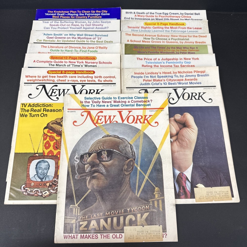 Vintage New York Magazines/ Lot Of 13 (Jan, Feb, March 1971)