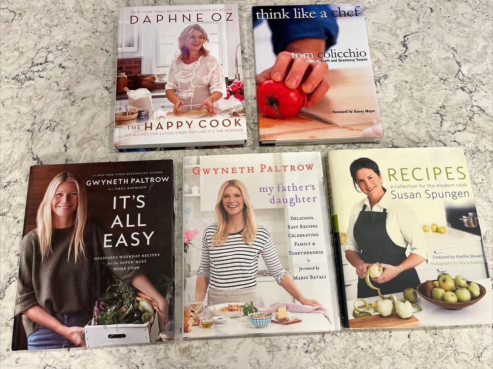 Lot 5 Cookbooks Happy Cook Oz, Think Like Chef, Paltrow It’s All Easy, Daughter