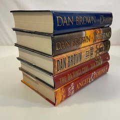 Robert Langdon Series Books 1-5 by Dan Brown HCDJ Mystery Thriller 5 Novel Lot