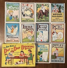 Vintage 1930 Big Box Dot to Dot Drawing Books 10 Set Platt & Munk No 161 MCMXL