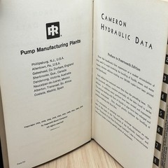 Cameron Hydraulic Data Shaw & Loomis Ingersoll-Rand 14th Edition 1970