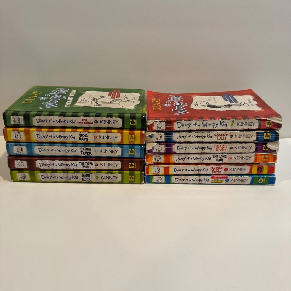 Diary of a Wimpy Kid Book Lot 11 Books Jeff Kinney Hardcover Paperback Mixed Set
