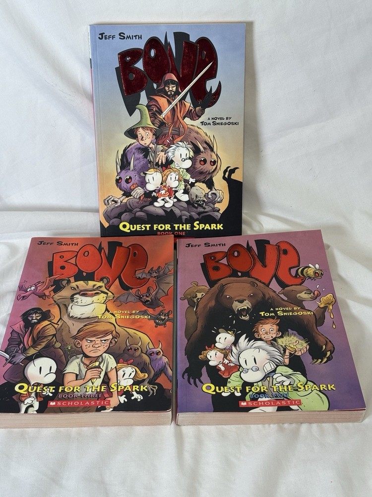 Bone Quest for the Spark Books 1 2 3 Complete Trilogy Jeff Smith 1st Editions