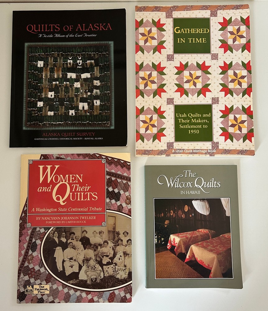 Lot of 4 Quilt Books Quilts of Western and Pacific US Utah Alaska WA HI History