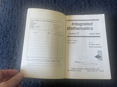 Integrated Mathematics Course 2 II 2nd. Ed. Amsco ISBN#0-87720-271-0 Paper VG