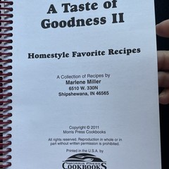 Amish Country Cookbook Shipshewana Indiana Taste of Goodness II Recipes Spiral