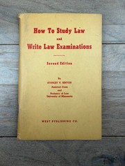 How To Study Law Write Law Examinations Kinyon 1951 Second Ed West Publishing