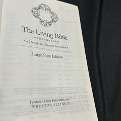 1971 The Living Bible: Paraphrased: Large Print Red Letter Edition Hardcover