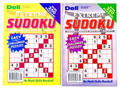 NEW Lot of 2 Penny Press Dell Sudoku EXTREME Puzzle Books Easy To Challenging