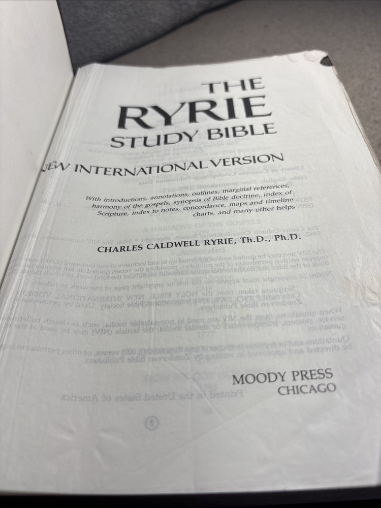 The Ryrie Study Bible NIV Red Letter by Charles C. Ryrie, 1986