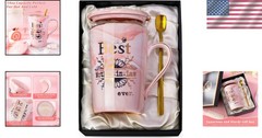 Sophisticated 14oz Pink Marble Ceramic Mug – Microwave & Dishwasher Safe Gift