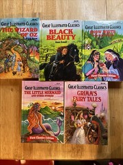 Lot of 5 Great Illustrated Classics – Hardcover- Wizard Of Oz, Little Mermaid