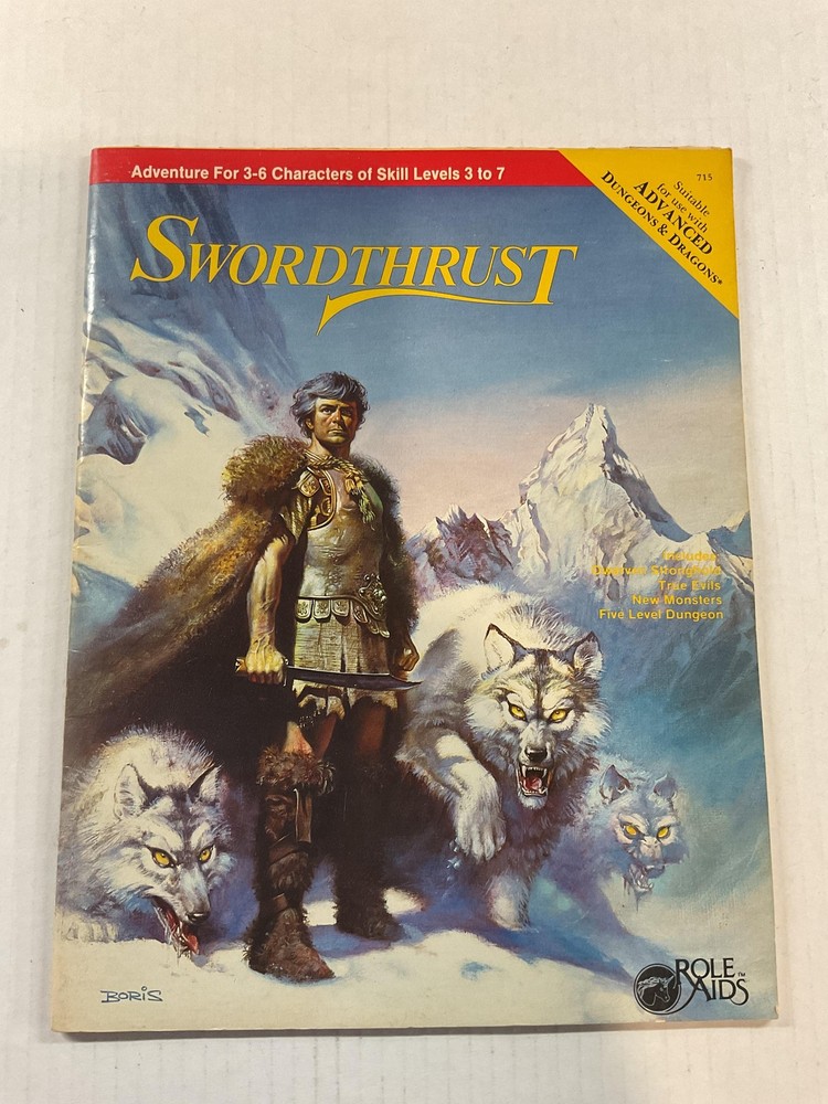 Role Aids Swordthrust RPG Module Adventure 3-6 Players Levels 3-7 0-912771-14-3