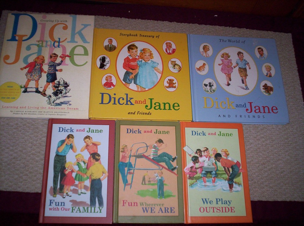 LOT of 6 DICK and JANE BOOK LOT–GROWING UP WITH DICK and JANE + 5 Hard covers