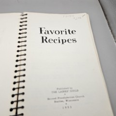 Favorite Recipes Second Presbyterian Church Racine Wisconsin 1953 Cook Book