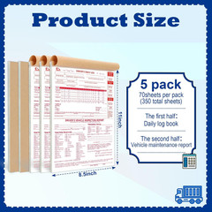 8.5X11Inch 2-In-1 Driver Log Books for Truckers Dot Log Book Driver Vehicle