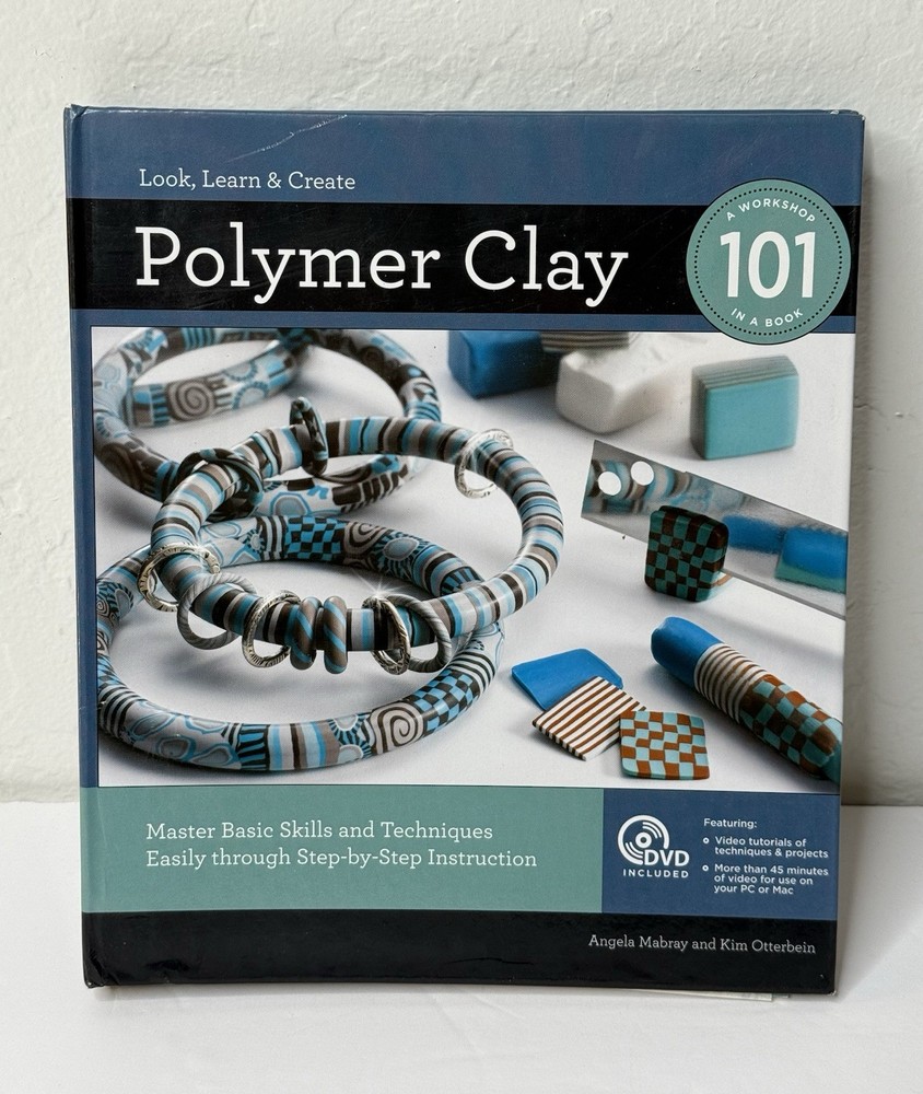 Polymer Clay 101 Book with DVD – Beginner Craft Techniques Jewelry Canes Crafts
