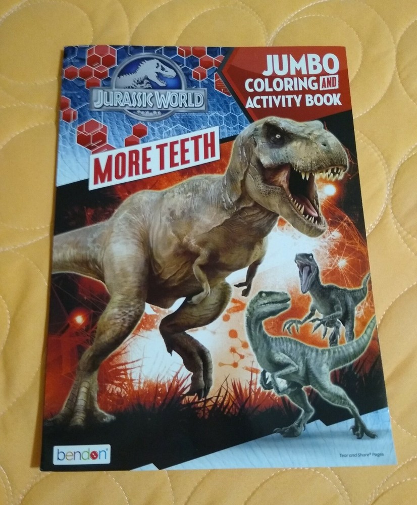 Jurassic World Dinosaurs Coloring/Activity Book with Tear/Share Pages 🆕🆓ship!