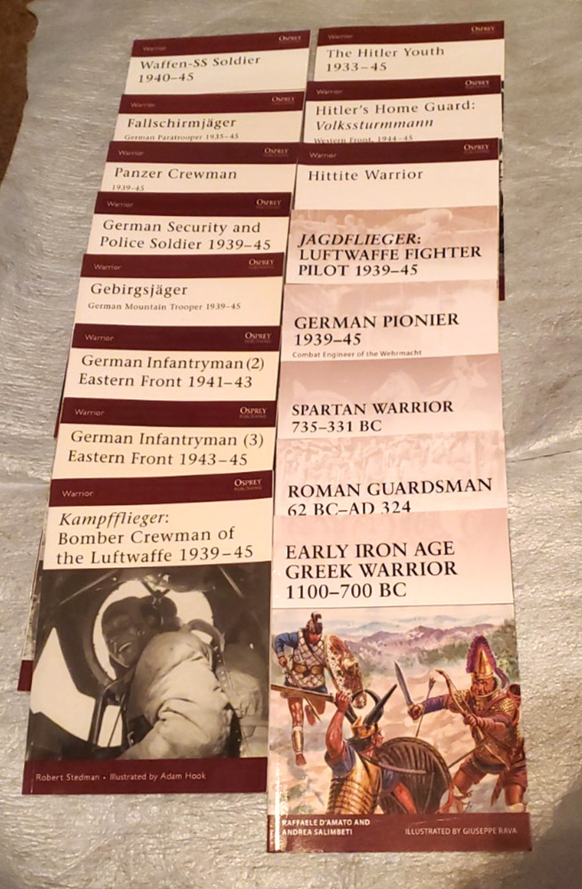 16 books OSPREY-WARRIOR SERIES-SEE LIST