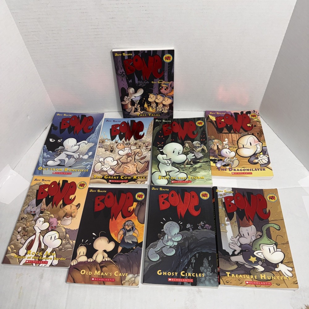 Jeff Smith Volumes 1-8 Bone Comic Series Graphix Scholastic Books Lot Graphic +1