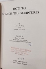 How to Search the Scriptures Perry Culver Vintage HC Baker Book House 1967 Bible