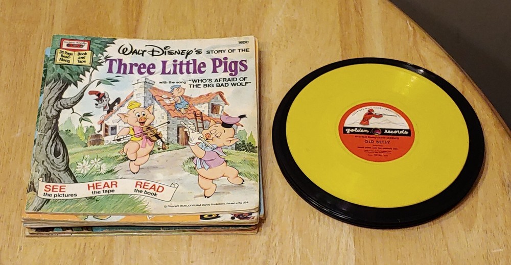 Book and Record + Book and Tape Lot Of 7 Books Plus 6 Children + 2 Music Records