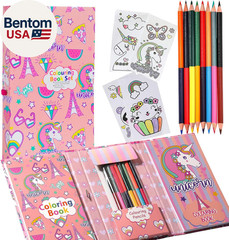 Unicorn Coloring Book Set with Coloring Pages & Colored Pencils, Art Supplies fo