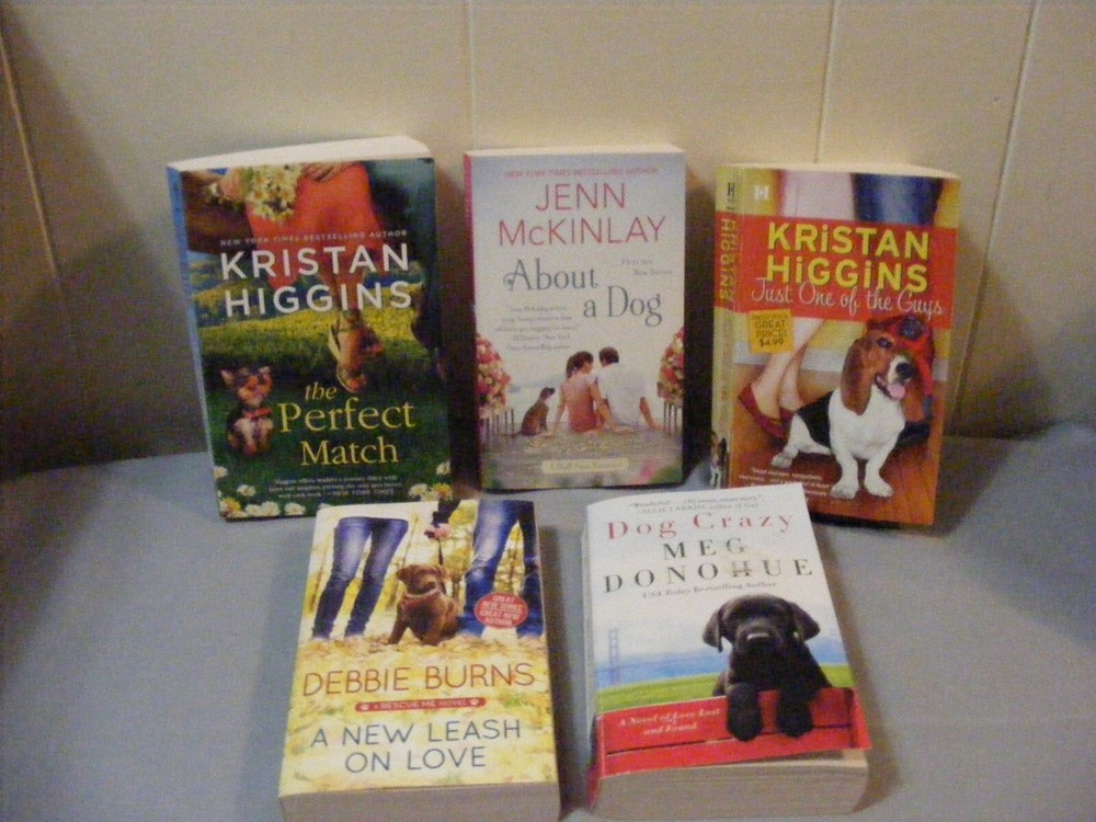 Lot of 5 CONTEMPORARY Romances with DOGS by different authors- pbs FREE SHIP