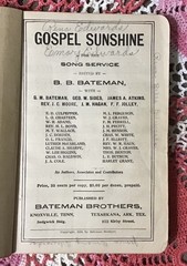 (3) books 1920’s Gospel Songs, Shape Notes, published by Bateman Brothers
