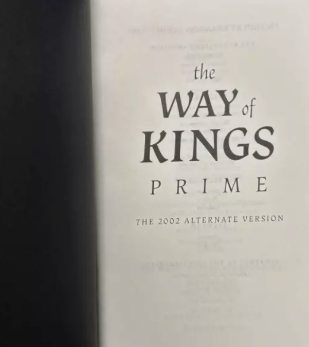 RARE $305 Way of Kings Prime Brandon Sanderson 2020 Hard 1st Edition Fantasy SF