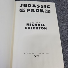 JURASSIC PARK 1st Edition 1st Print Michael Chrichton 1990 Knopf NO DJ