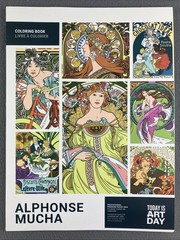 Alphonse Mucha Coloring Book Lot Of 12 Pages Clean Watercolor Pages