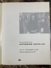 Katherine Levin-Lau Bay Area Masters Series Triton Museum of Art 1992 Catalog