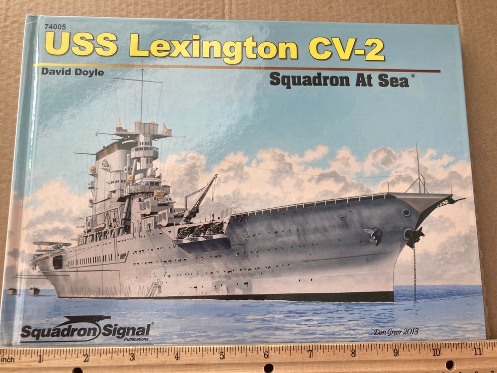 WWII USN Navy USS LEXINGTON CV-2 Aircraft Carrier Pacific Squadron at Sea Signal