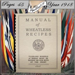 1918 The Manual of Wheatless Recipes (WW1 ERA) Vintage Cook Book 45 Pages