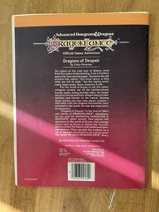 Advanced Dungeons And Dragons Module DL1 Dragon lance Dragons Of Despair