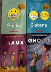 Raina Telgemeier 4 Book Paperback Set Smile Sisters Drama Ghosts Graphic Novels