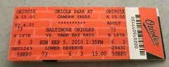 ORIOLES INFORMATION & RECORD BOOK ~ 2007 ~ CAL RIPKEN JR ~ PLUS 4 2010 TICKETS!
