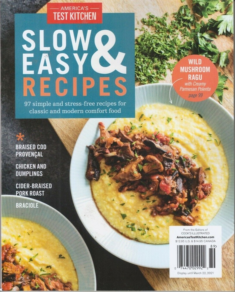 AMERICA’S TEST KITCHEN 2021 | SLOW & EASY RECIPES | 144 PAGES