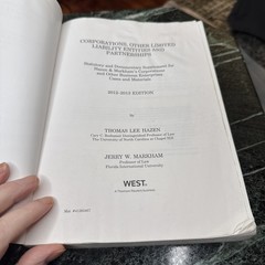CORPORATIONS, OTHER LIMITED LIABILITY ENTITIES AND PARTNERSHIPS, HAZEN, PB, 2012