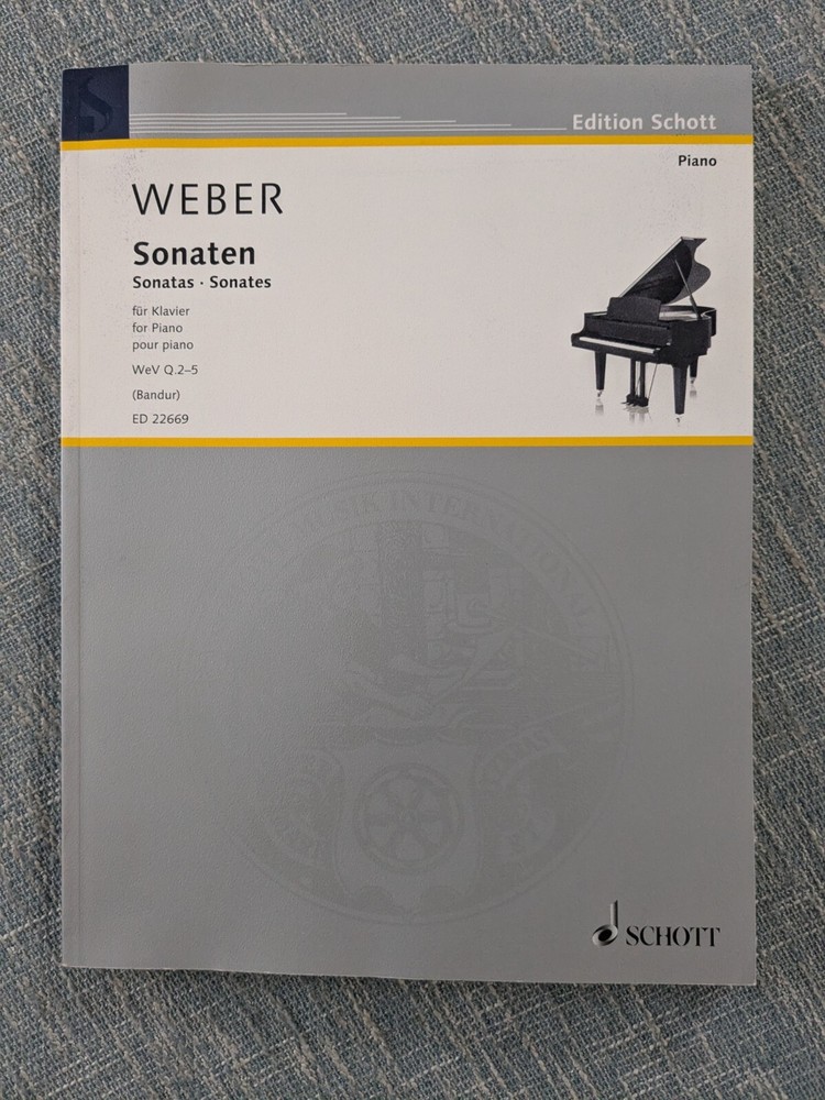 Weber Sonatas For Piano 144 Pages (Schott Import)