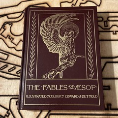 Book Edward Detmold Fables of Aesop Leather Fine Binding Vintage Ltd. Ed. Books