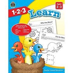 1-2-3 LEARN AGES 2-3: AGES 2-3 By Mara Ellen Guckian *Excellent Condition*