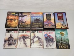 Lot of 10 Sharpe Series Books by Bernard Cornwell Paperback & Hardcover