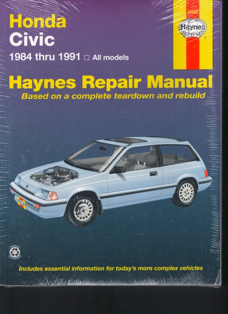 Honda Civic 1984-1991 All Models by John Haynes New #42023 MN1552